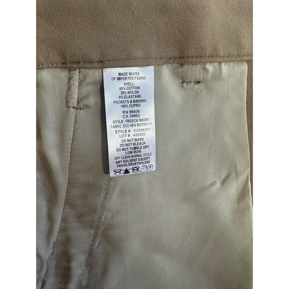 Theory Women Treeca Short Bistretch Bermuda Tan Size 6 Preppy Coastal USA Made - Picture 6 of 7